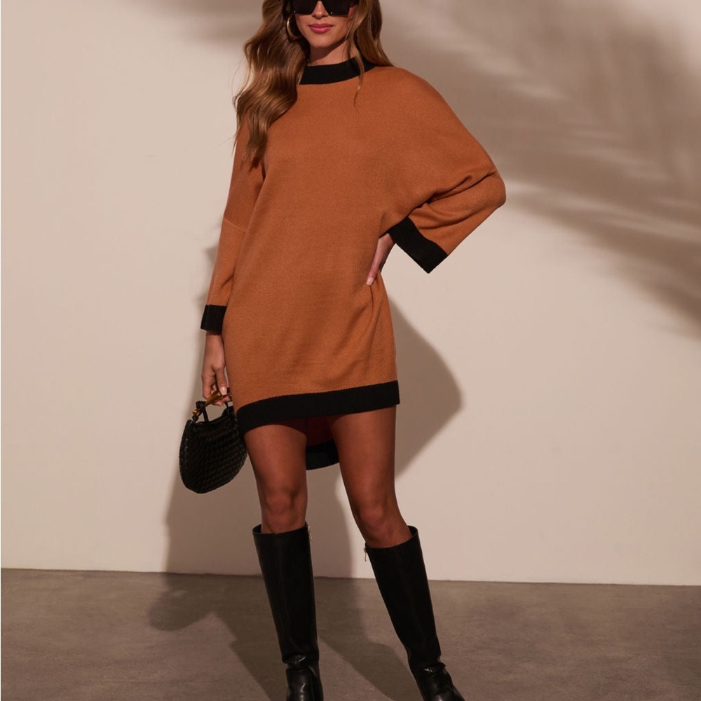 Vici Tan and Black Mini Dress - Size XL